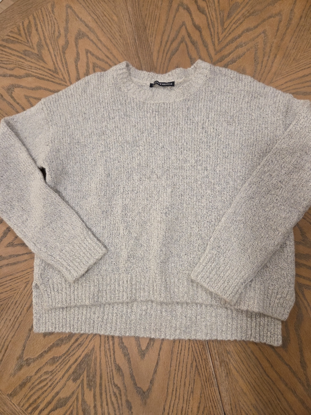 Brandy Melville Light Gray Textured Crewneck Sweater